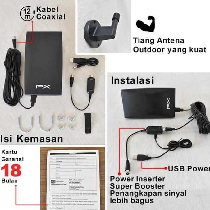 ANTENA TV DIGITAL DAN ANALOG PX DA-5400B BOOSTER INDOOR