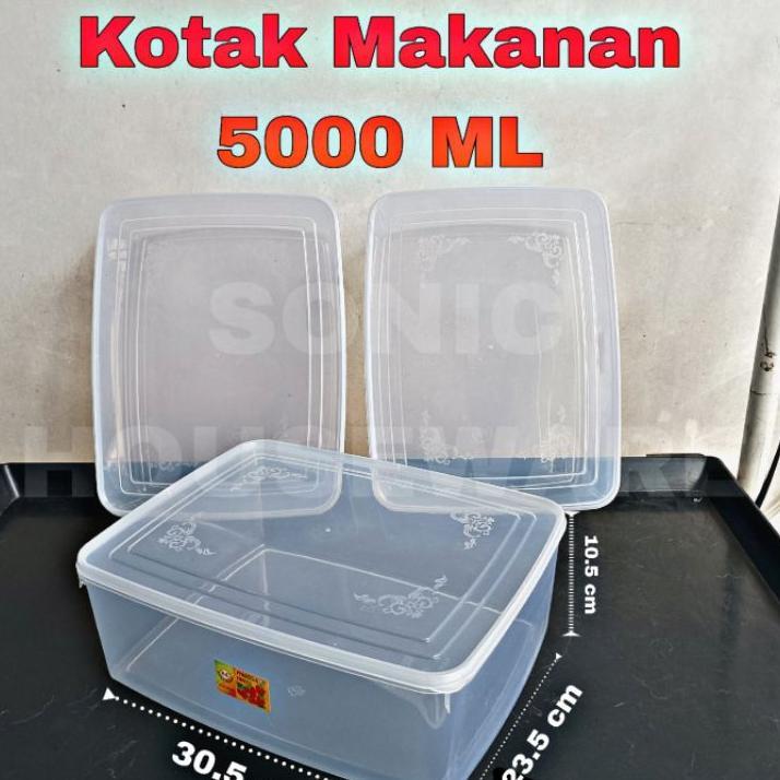 Toples Kotak Makan Makanan Sealware Segi Wadah Food Box 5000 Ml Kotak Gecko Reptile Reptil Tutup Ben