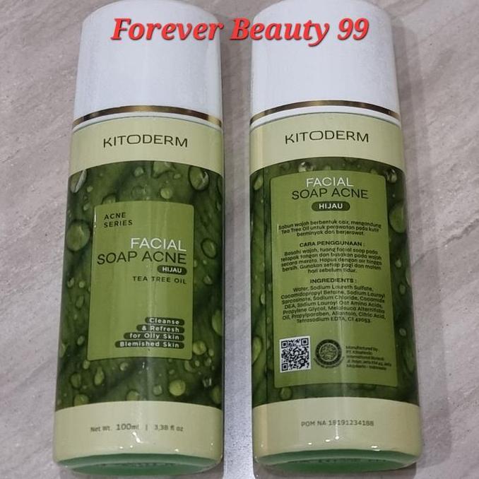 Younice- Kitoderm Facial Soap Acne Tea Tree Oil (Hijau) - Sabun Muka Jerawat