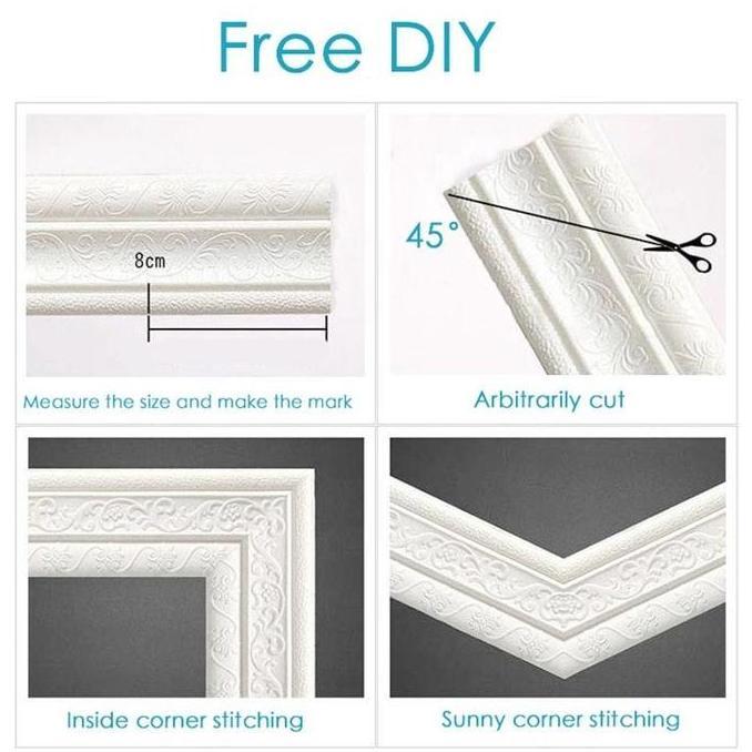 Wall Border List Foam 3D 8 mm Wallpaper Tebal List Dinding Border 2