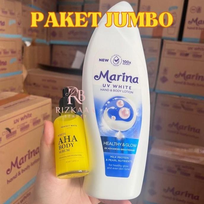 Skinyou- [Paket Jumbo] Dapat 2 Item Aha 50Ml + Marina 460Ml Marina Uv White Hand Body Lotion 460Ml