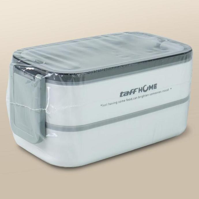 NEW KOTAK MAKAN NASI BENTO LUNCH BOX WHITE PLASTIK