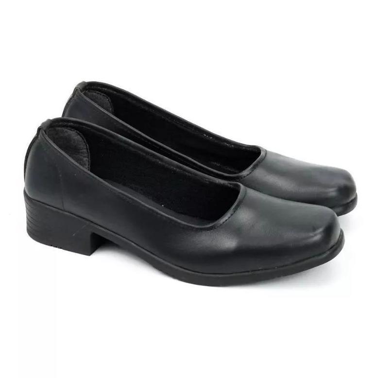 Grade Ori Sepatu Pantofel Wanita Hak 3Cm Hitam Paskibra Kantor Sekolah
