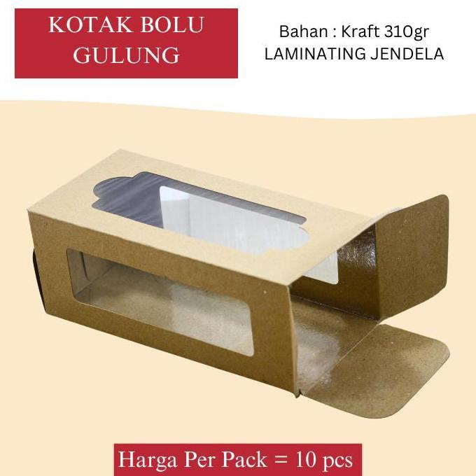 DUS BOLU GULUNG, ROLL CAKE BOX, BOX KUE BROWNIES KUKUS BERKUALITAS