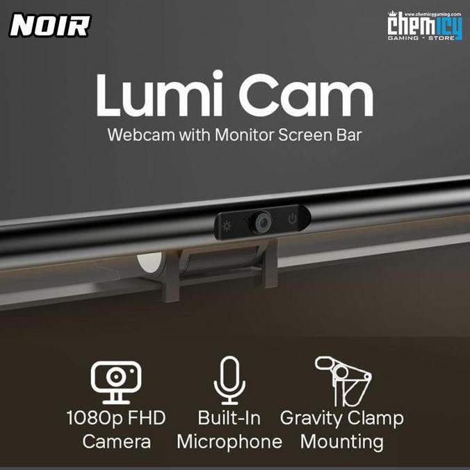 Noir Neo Lumi Cam Monitor Screen Bar with FHD 1080p Webcam - Kamera Keamanan Hitam