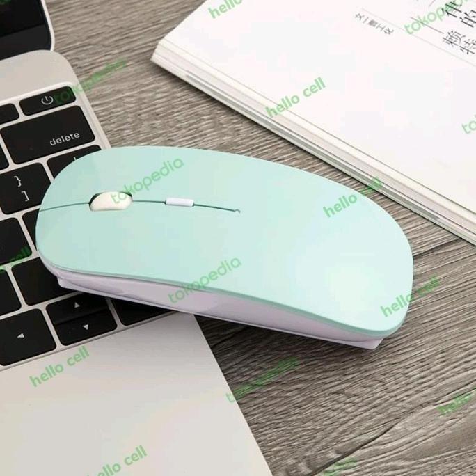 Mouse Wireless Bluetooth Silent Super Slim Tanpa Dongle