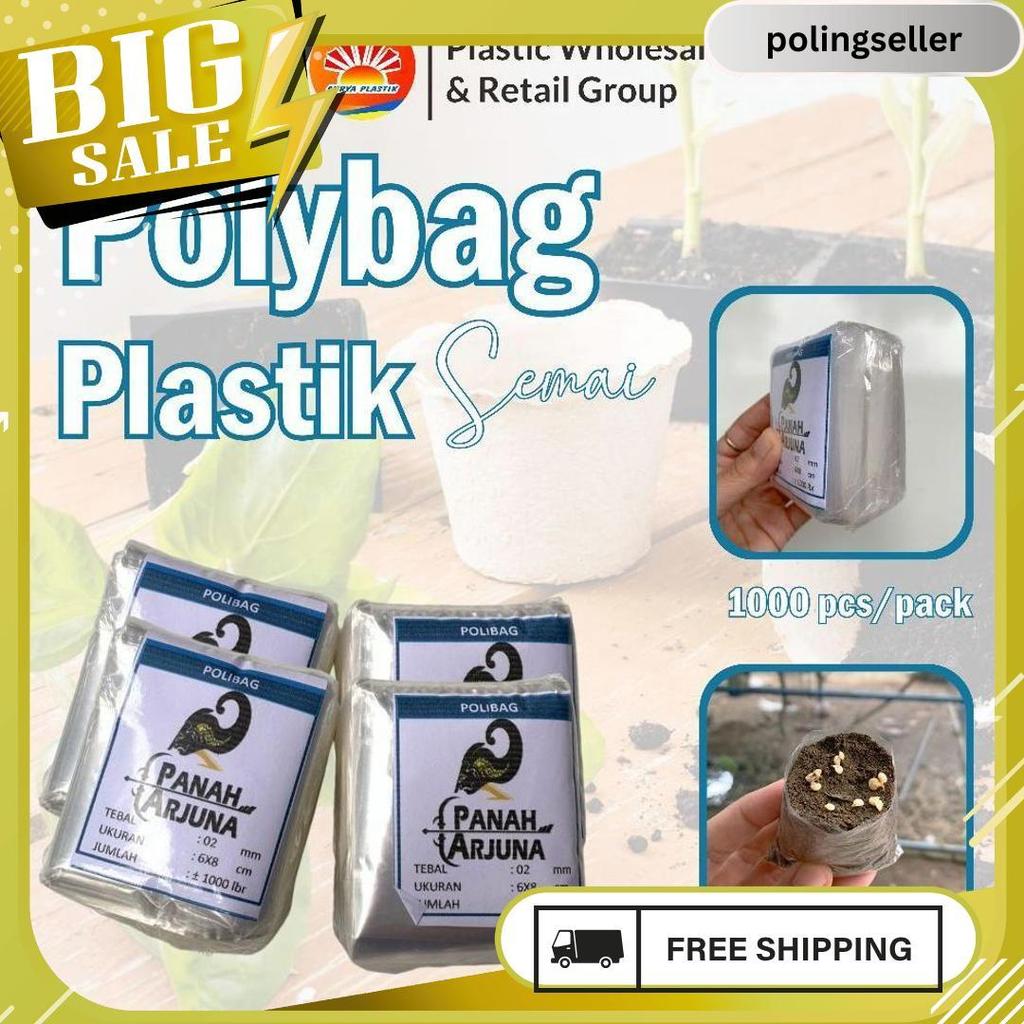 Polybag Semai 6X7 Plastik Semai/Polybag Benih 1Ikat= 1000Pcs Polybag Cabai Gratis Ongkir
