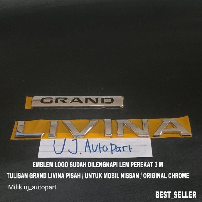 Emblem Logo Bagasi Tulisan Grand Livina Pisah / Mobil Nissan Original 100 %
