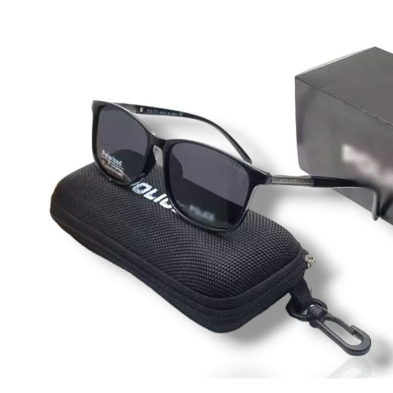 Kacamata Polarized Lensa Anti Radiasi Frame Police / Kaca Mata Hitam Pria Dan Wanita