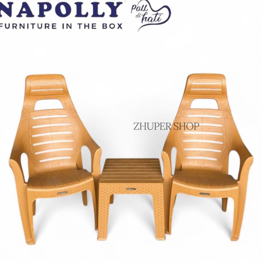 Napolly - 1 Set 2 Kursi 678 Hr / 833 Santai Sandaran Kepala / Kursi Santai Plastik Napolly / Kursi T