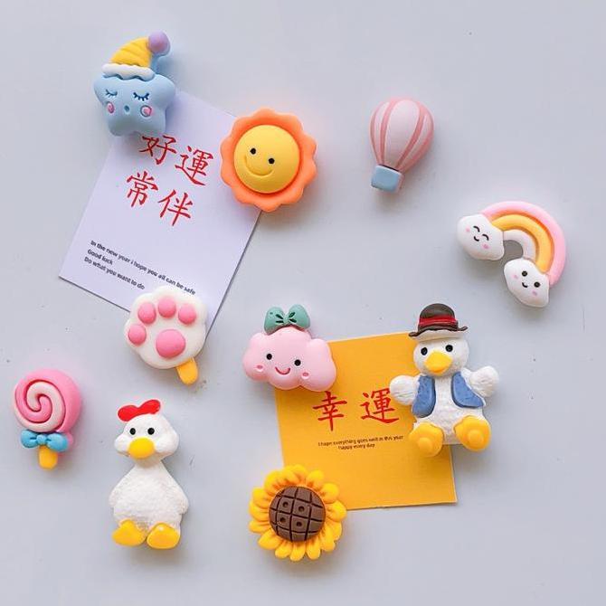 SAND Magnet Kulkas Lucu Set Hiasan Kulkas Magnet Karakter Magnet Kulkas Mini 3D Tempelan Kulkas Magn