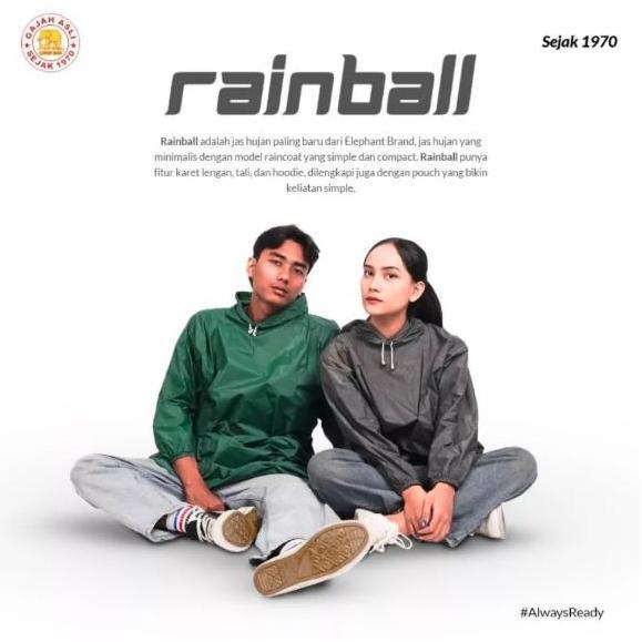 Kind- Jas Hujan Rainball Ponco Lengan Mini Traveling Elephant Brand Original Nyaman Dipakai
