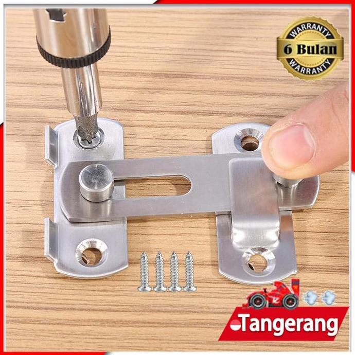 MRIKI Grendel Overpal Gembok Selot / Kunci Pintu Geser Grendel / Kait Pintu Lemari Gembok Selot Slid
