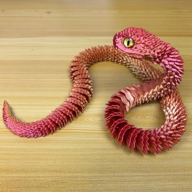 MENDA Mainan 3D Printing Ular / Hiasan Ular / Ular Simulasi Dapat Digerakkan Multi-Sendi