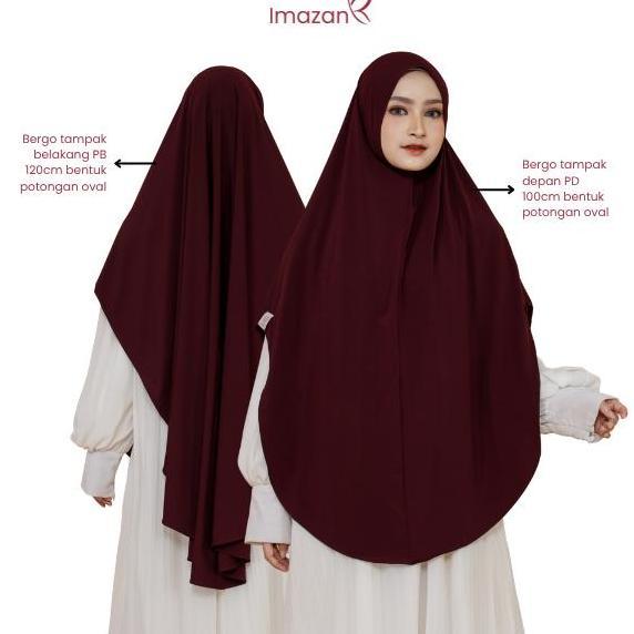 Heddosukafu- Imazan Hijab Syari Jersey Korea Non Pet Khimar Syari Haura Series Jilbab Instan Ukuran 