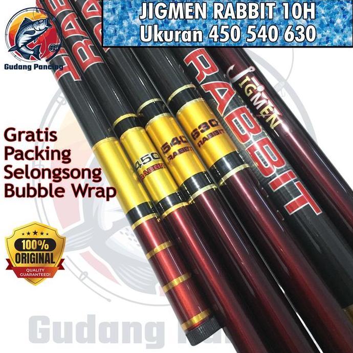 Jigmen Rabbit Joran Tegek Kaku 10H Ukuran 450 540 630 Bahan Carbon Pole Tegeg Untuk Pancing Baronang