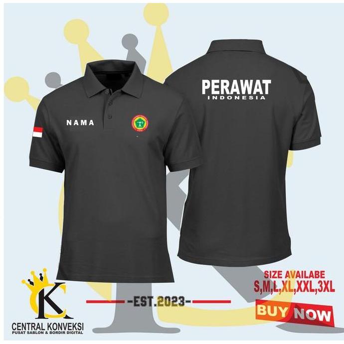 Poloshirt Perawat Indonesia / Kaos Kerah Perawat Indonesia Lengan Pndk AS