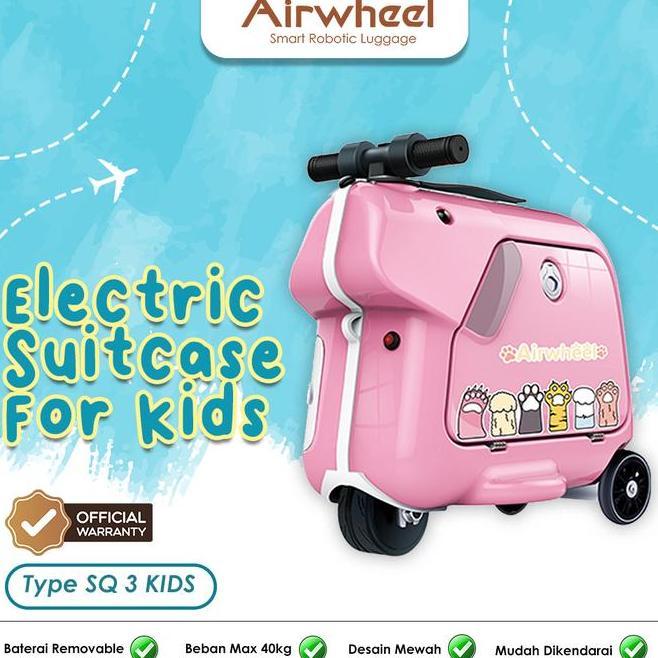 Airwheel Koper Sq3 Mini Pink Elektrik Untuk Anak Kabin Size Bisa Jalan