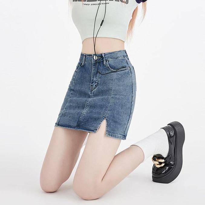 Hose- Skort Rok Wanita Pendek Denim Jeans Wanita Rok Korean Style