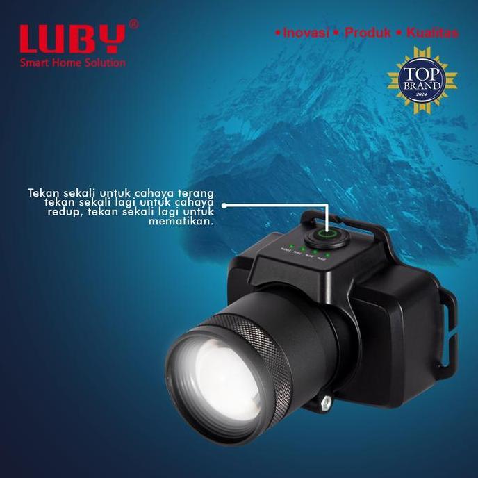 Naikaja- Luby Headlamp Senter Kepala Zoom In Zoom Out Perbesar Perkecil 65 Watt L 2906