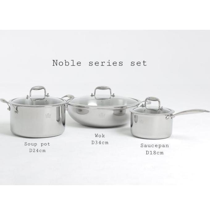 TERMURAH - Nuclad Noble series SET Stainless steel wok SUS 304