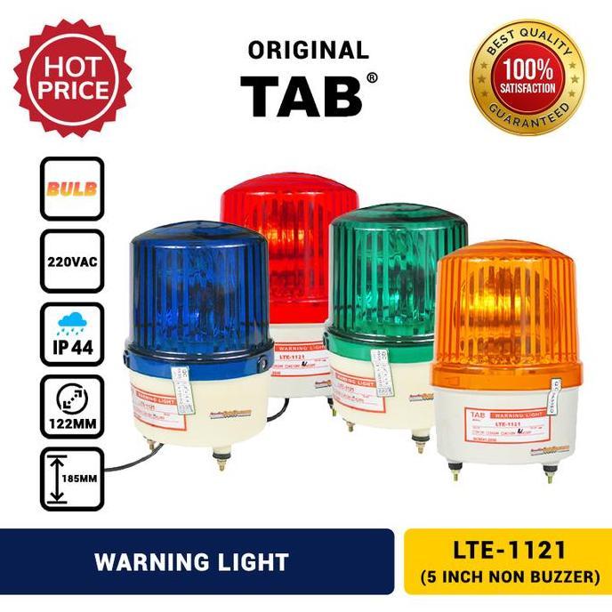 Lampu Darurat Bohlam 5 " Rotary Warning Light 220V AC TAB ASLI