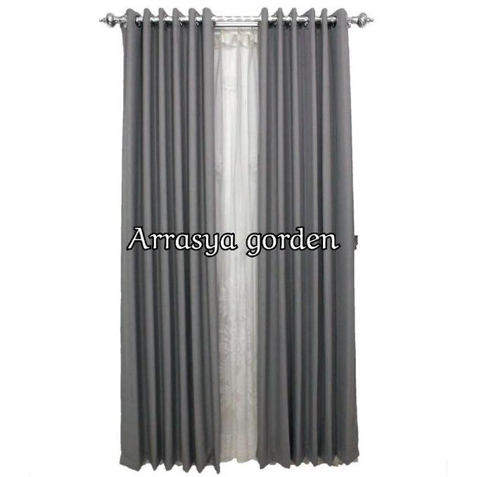 Flmy- Gorden Polos Blackout Import Gorden Pintu Gorden Jendela Minimalis Kain Tali Coklat Kain Jende