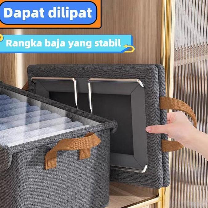 Peningkatan Baru Storage box Rangka Baja Tutup super Storage box organizer tahan debu dan kelembaban