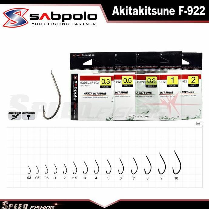 Kail Pancing Sabpolo Akitakitsune F-922 Mata Kail Pancing Non Lubang