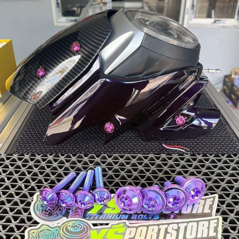 baut Titanium untuk cover dan visor lampu pece Tiger revo