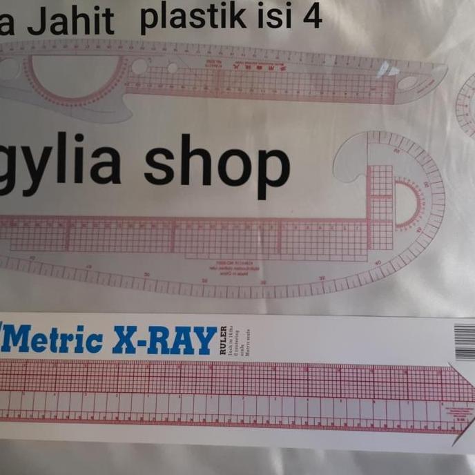 Paket Skala Jahit isi 4 / Skala Plastik / Penggaris Pola Jahit