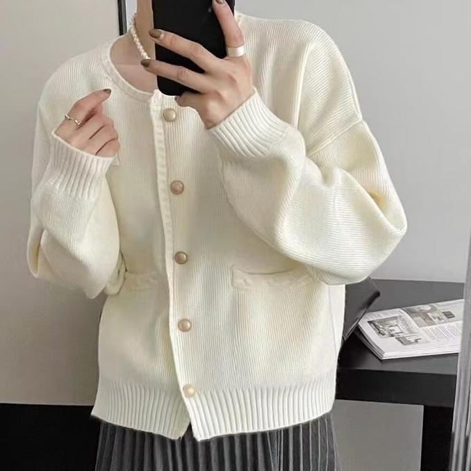 Cardigan Rajut Wanita Korea Sweater Rajut Lengan Panjang Import