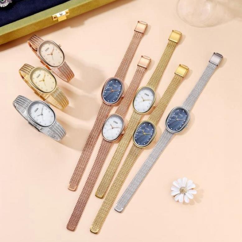 Jam Tangan Rantai Oval Original GEDI Jam New Fashion Korea CA048