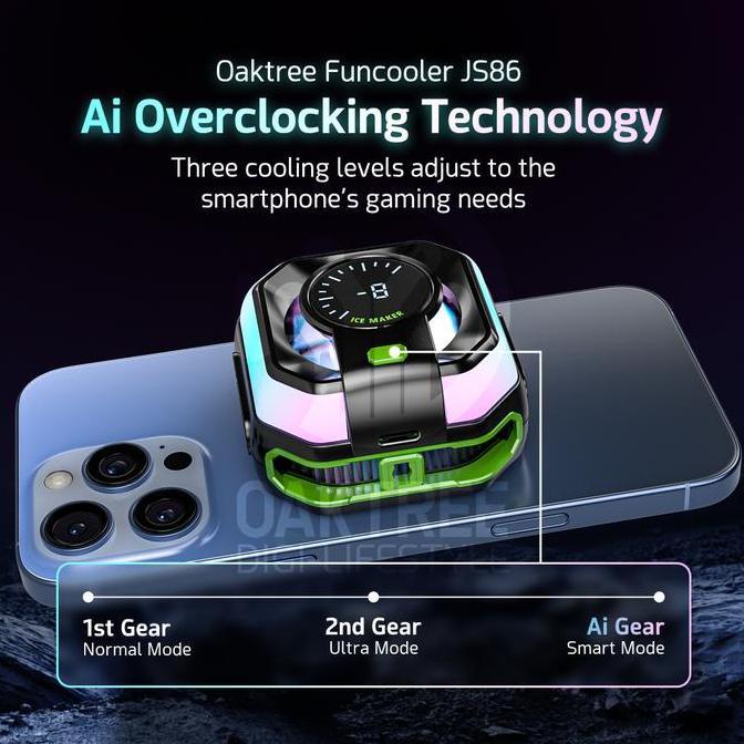 Component- Oaktree Funcooler Js86 Ai Fan Cooler Radiator Pendingin Hp Cooling Fan Gaming