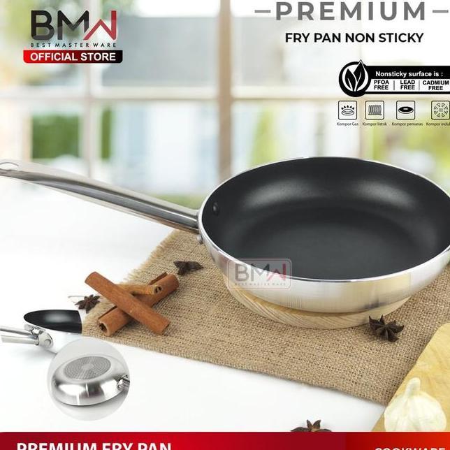 Frypan Teflon Wajan Kuali Penggorengan Stainless Steel Tebal  Anti Lengket