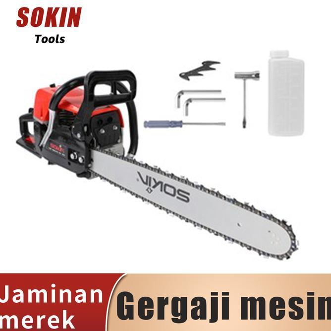 Sokin Tools Chain Saw Gergaji Mesin 20 Inci Gergaji Listrik Gergaji Pertukangan Kayu Gergaji Bensin 