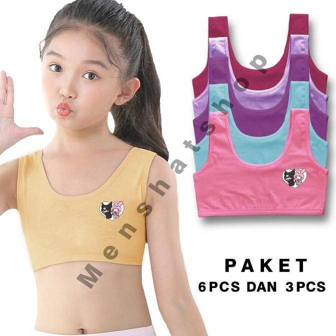 Clothes- 6 Pcs Miniset Motif Anak Remaja Sd/Smp Bra Miniset / Miniset   Perempuan Fashion