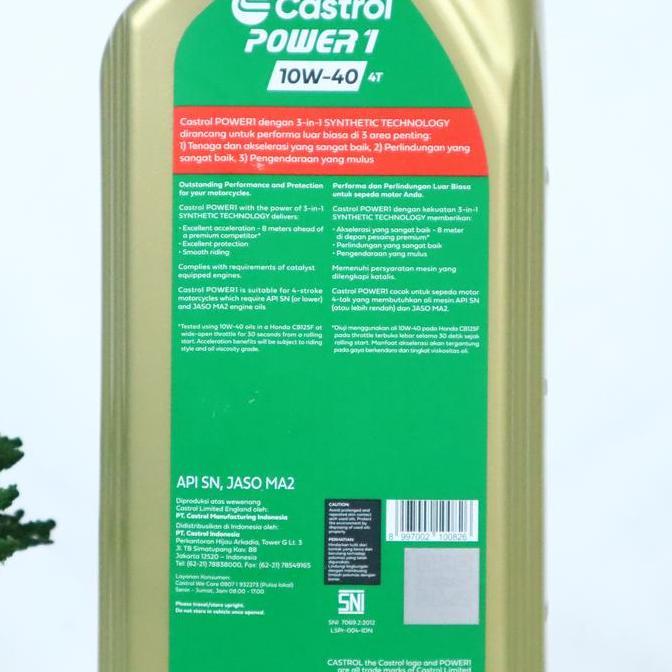 Fuzokuhin- Oli Castrol Power 1 1Ow-40 4T 1L - Oli Motor Castrol Power 1 4T 10W40