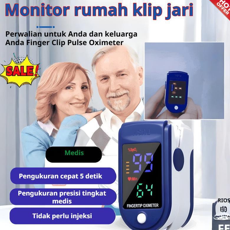 Terlaris Cod *Meteran Glukosa Darah Oksimeter Denyut Jari Detak Jantung Klip Saturasi Oksigen Non-In