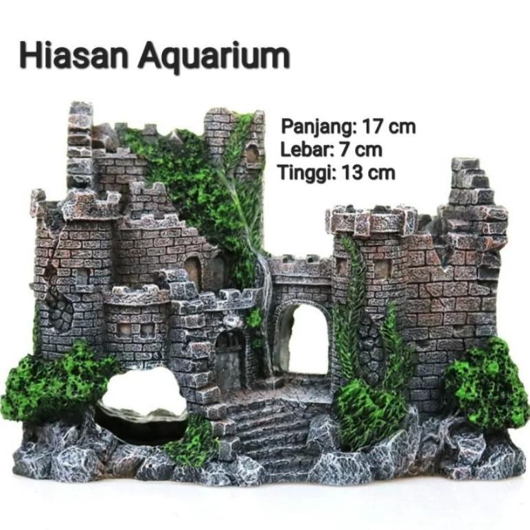 Hiasan Aquarium Kastil Puri Tua Akuarium Ornamen Aquascape Castle decoration Resin