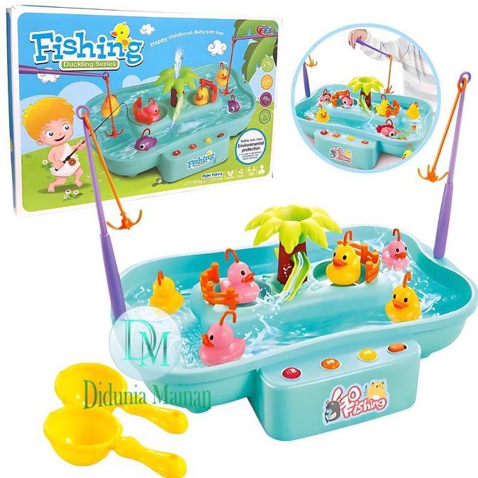 Mainan Pancing Ikan Bebek Edukasi Anak Pancingan Go Fishing Duck Elektrik Set