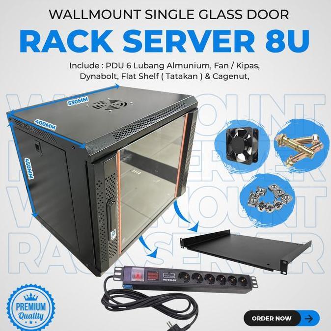 Ready Wallmount rack 8U murah / Rack 8U / Rack Server 8U