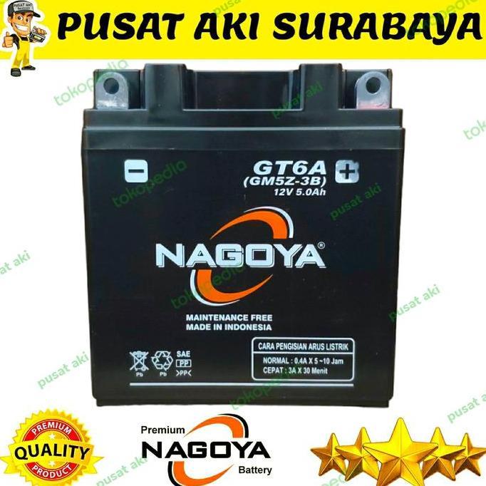 Promo ORIGINAL ACCU KERING NAGOYA GT6A MOTOR SMASH VEGA ZR SUPRA X LEGENDA Diskon