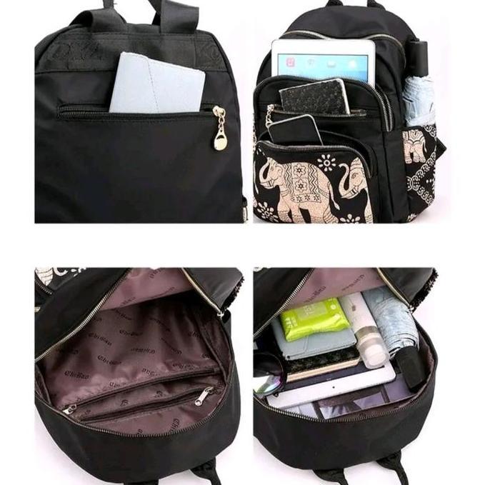 Baggu- Tas Ransel Chibao Import Motif Gajah Parasut Waterproof