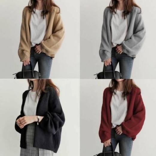 PREMIUM HOPYLOVY Cardigan Outer Rajut Amelia / Outer bahan Rajut Tebal Lengan Panjang Amelia KEKINIA