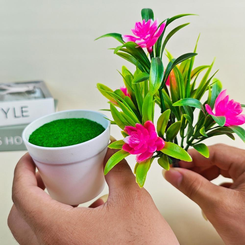 ORIGINAL Bunga Hias Plastik Mini Dekorasi Rumah Bunga Hiasan Meja Kecil Artificial Flowers Palsu Kec