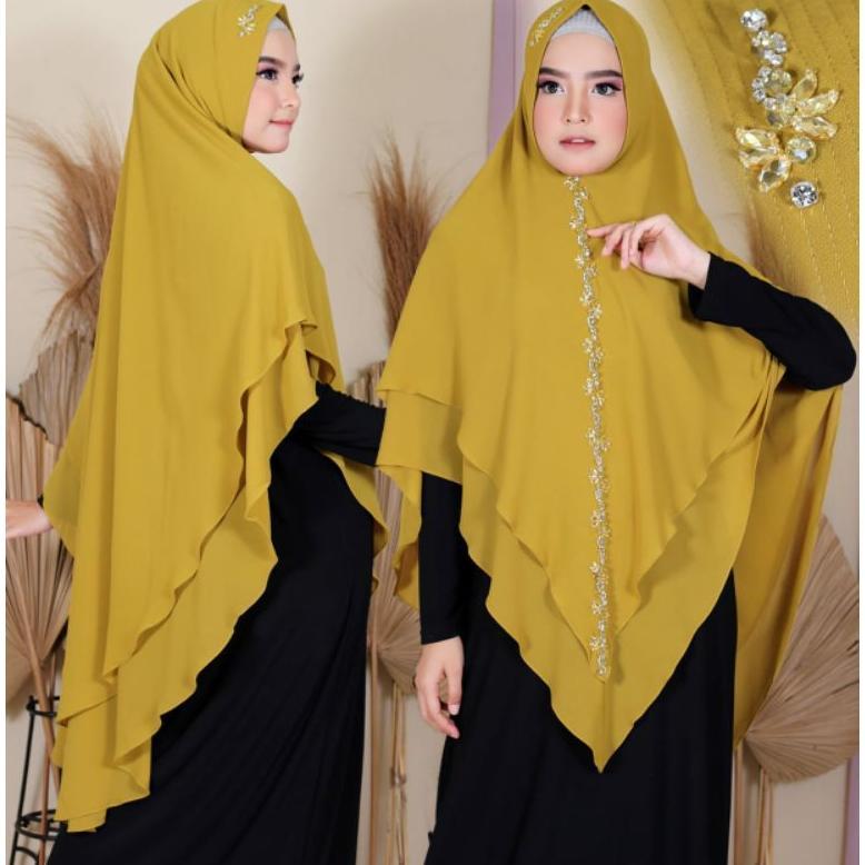 ORIGINAL khimar NAMIRA PAYET LURUS hijab premium jilbab syari jumbo ceruty 2 layer JNS HIJAB KEKINIA
