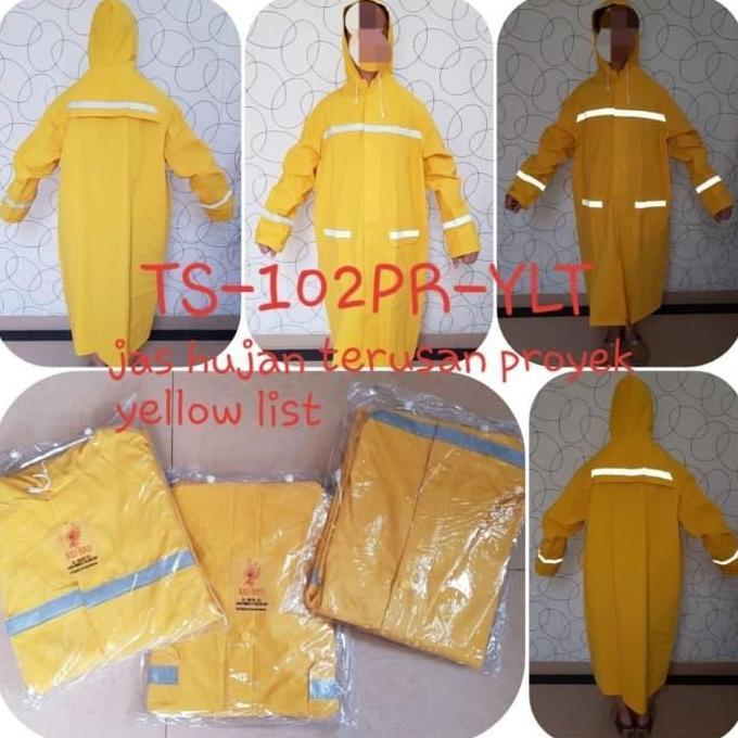 NEW JAS HUJAN PROYEK PONCO KUNING / RAIN COAT TERUSAN YELLOW ORI