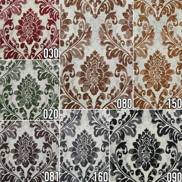 Kain Chenille Meubel Sofa / Jok Kursi Jati Motif Bunga Klasik - Arumi