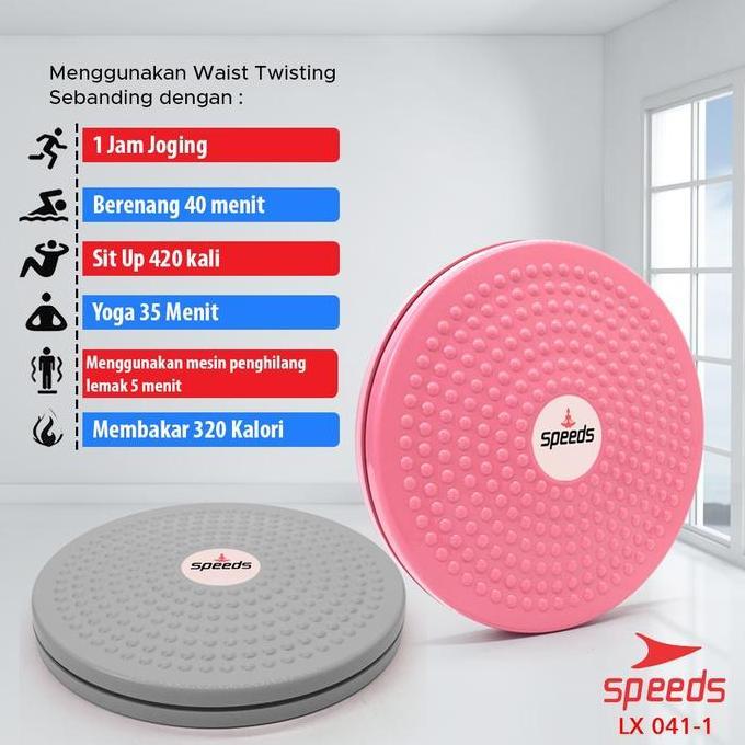[Tanpa Magnet] Speeds Magnetic Trimmer Jogging Body Plate Waist Twisting Alat Olahraga Putar 041-1